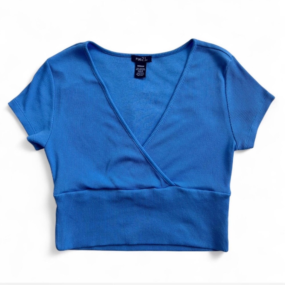 Rue21 Women's Blue Wrap Crop Top